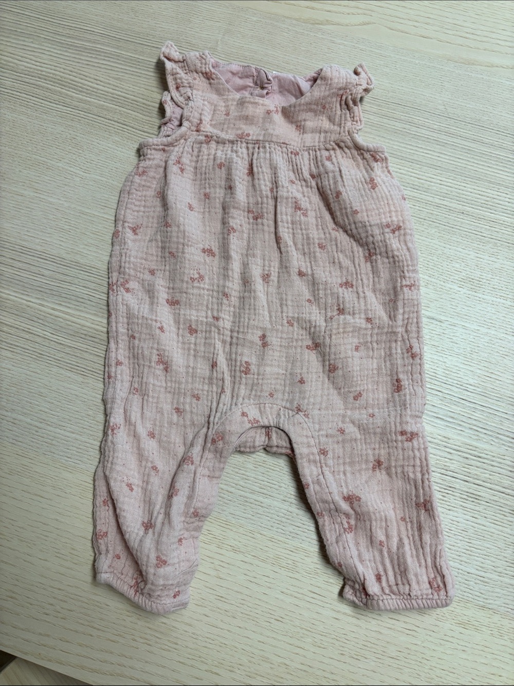 H&M Pale Pink Floral Gauze Jumpsuit